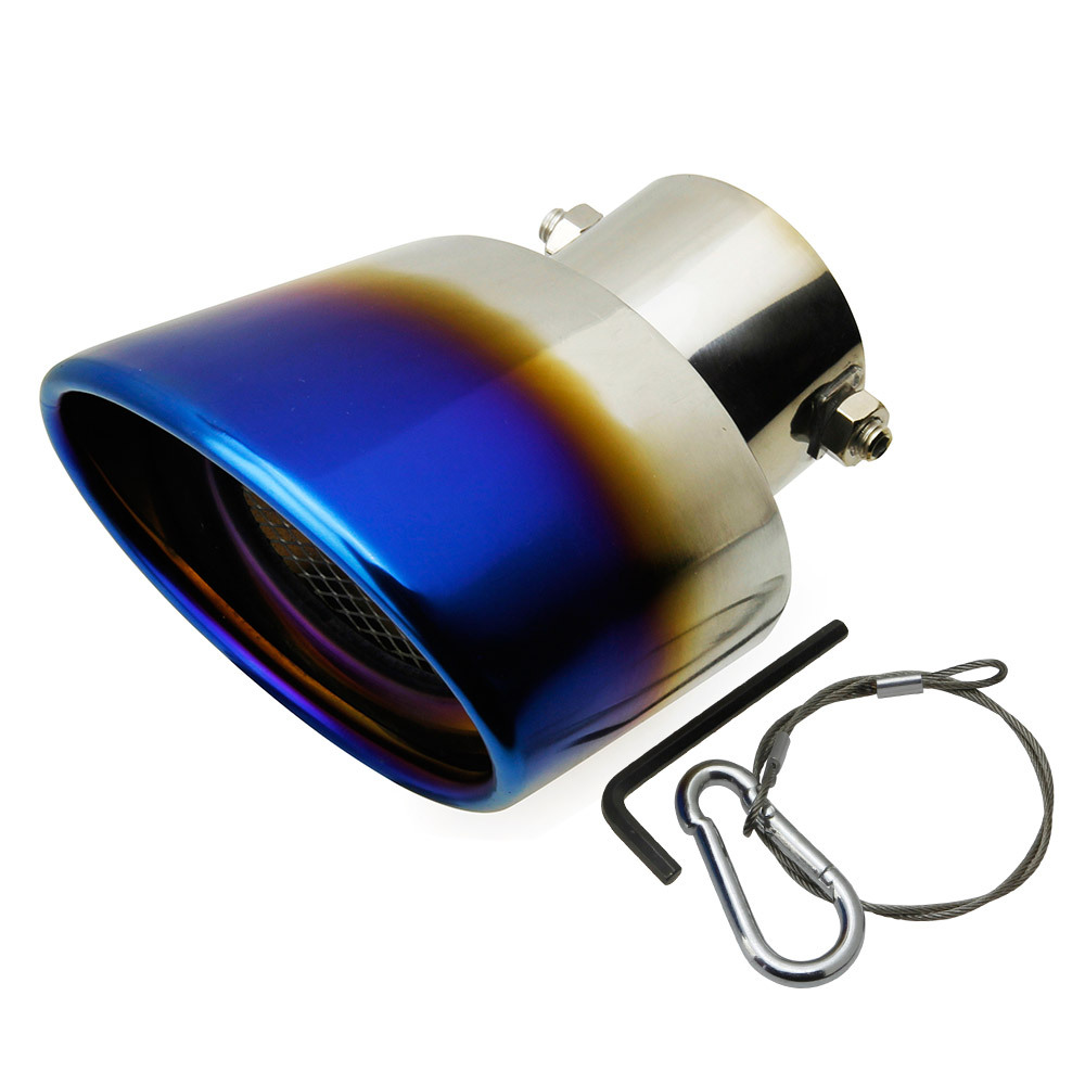 「脱落防止ワイヤー付」マツダ スクラムワゴン DG64W スラッシュ 外装 マフラーカッター チタン焼き 下向き ボルト付 約40mm~56mm適用拍卖