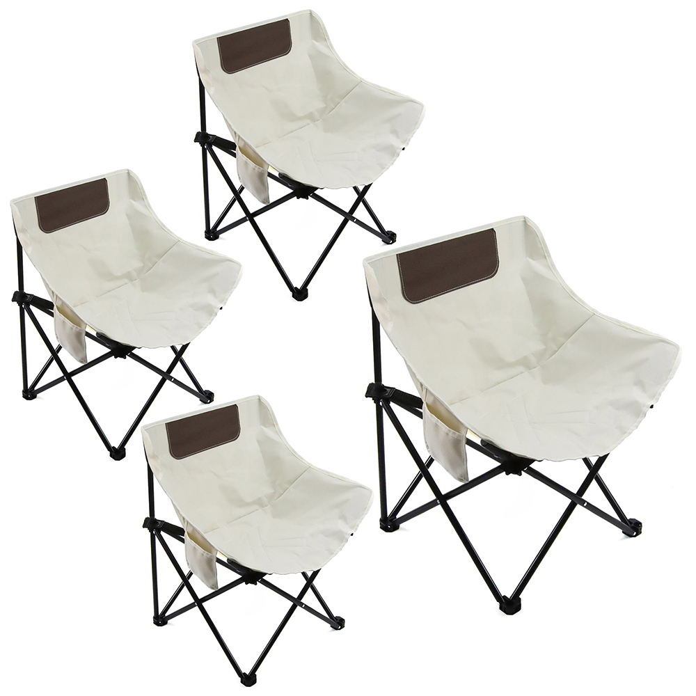 アウトドア キャンプ用 折りたたみチェアBBQ 収納袋付き 45×45×66cm 耐重240kg 軽量 2.5kg ベージュ色 4個セット拍卖