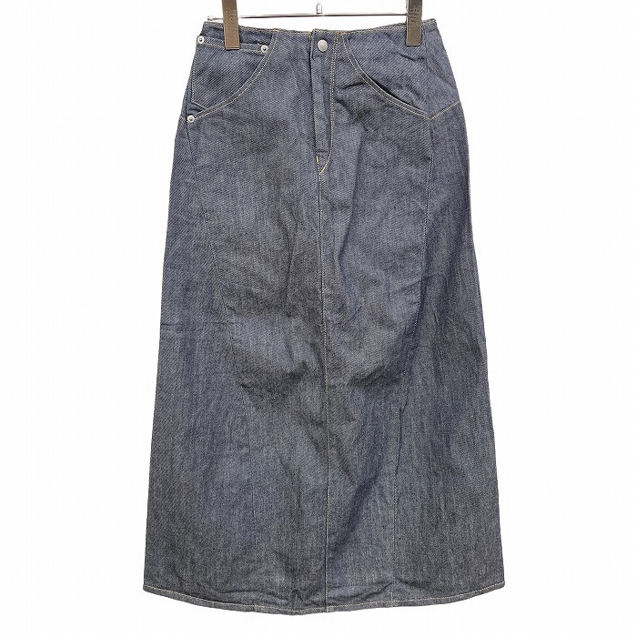 リーバイス エンジニアードジーンズ LEVI'S ENGINEERED JEANS デニム ロング スカート Aライン シンチバック 無地 綿100% M 青 レディース拍卖