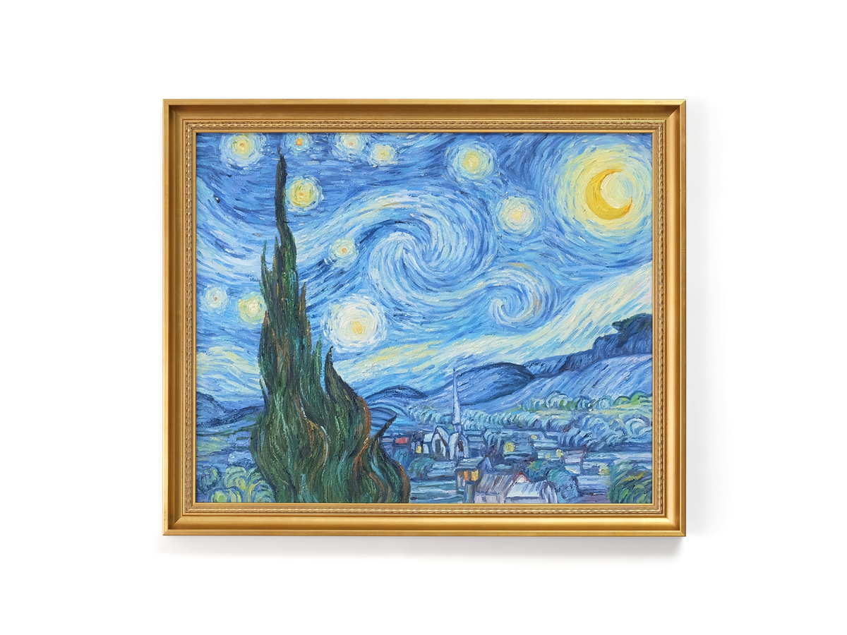【一点物】 油彩 複製画 フィンセント・ファン・ゴッホ 「星月夜」 / 絵画A拍卖