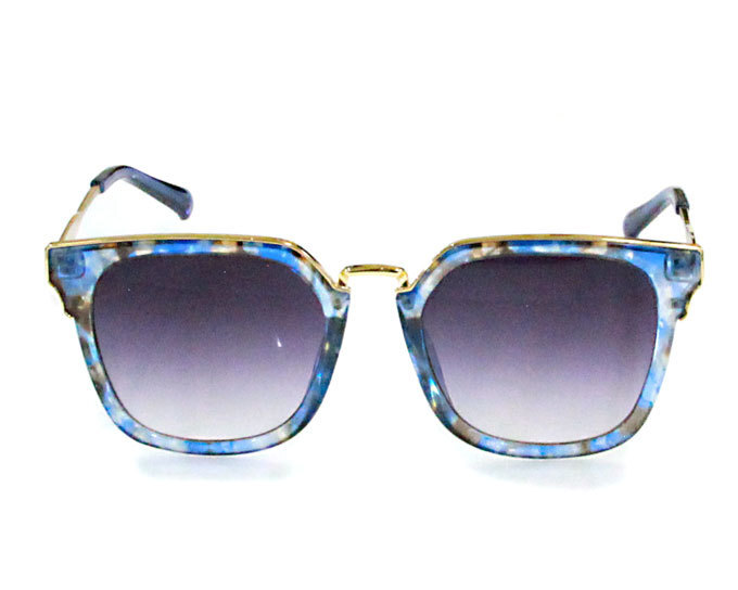 SUG-46 サングラス メンズ レディース お買い得 1,100円 UVカット 紫外線対策 夏 アウトドア ドライブ べっ甲風 ブルー mimosa拍卖