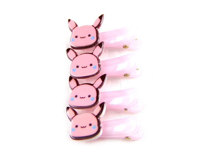 ヘアピン お買い得 パッチン留め ヘアクリップ 子供 キッズ 前髪クリップ マウス リス ピンク ポイント消費 mimosa拍卖