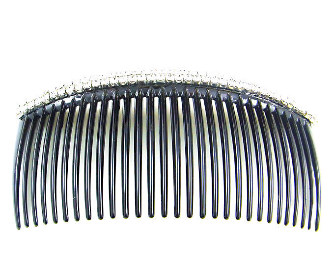 ヘアコーム 人気 キラキラ 二連 ブラック シンプル 髪飾り ヘアアレンジ 夜会巻き レディース mimosa拍卖