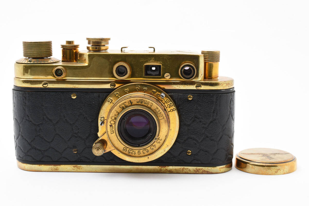 希少*LEICA Leitz Elmar Luftwaffe ロシア製 コピーライカ フェイクライカ コレクター向け コレクション ブラック ゴールド拍卖
