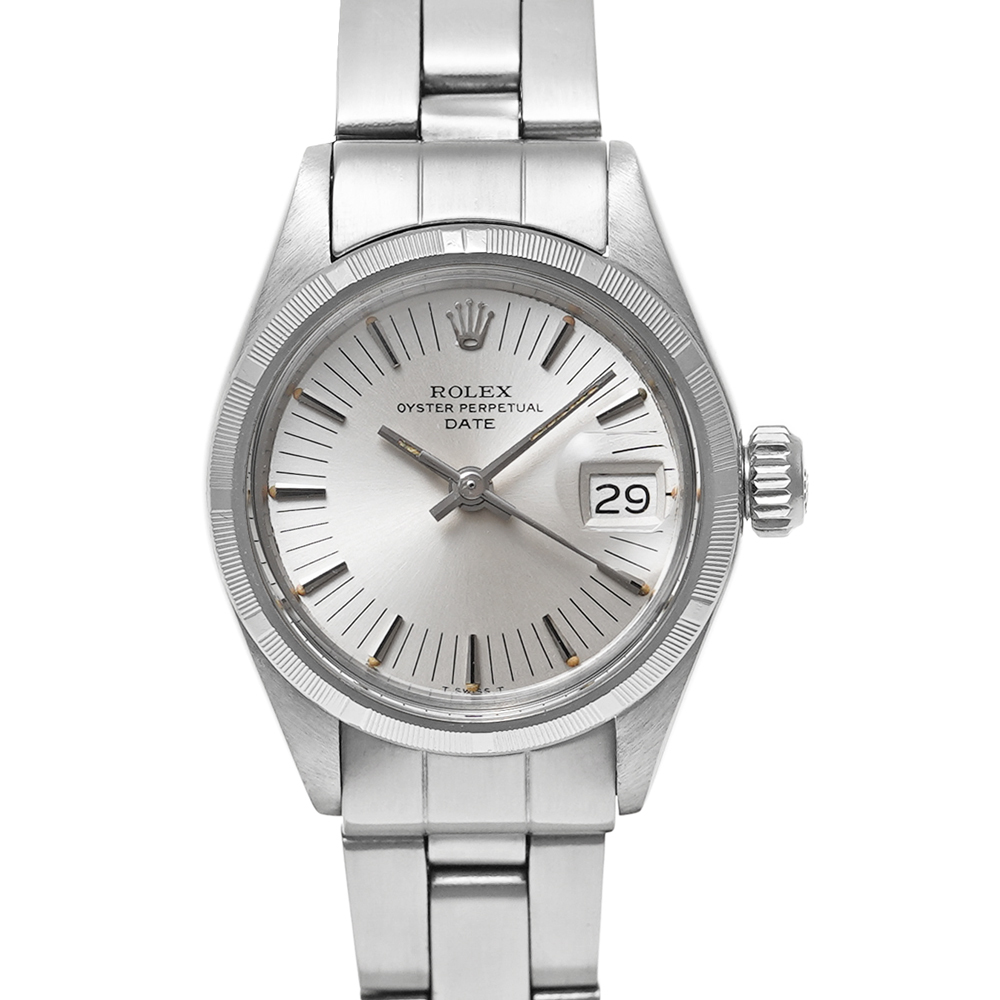 ROLEX オイスターパーペチュアルデイト ラジアルダイヤル Ref.6919 シルバー 1974年前後 アンティーク品 レディース 腕時計拍卖