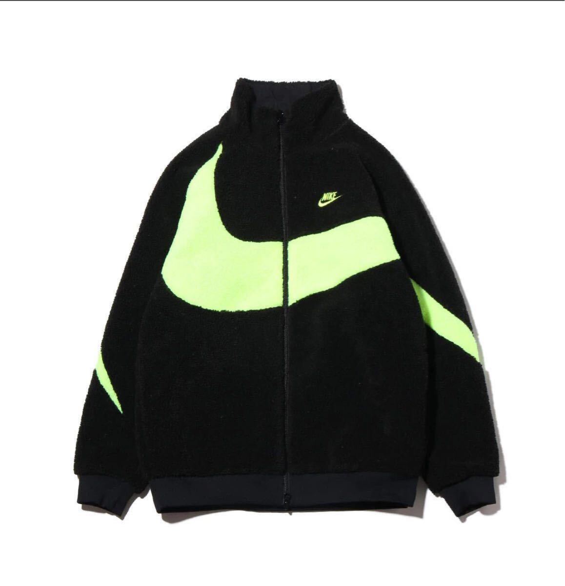 XLサイズ 新品未使用 NIKE BIG SWOOSH ボアジャケット ビッグスウッシュ BQ6546-017 BOA JACKET BLACK VOLT ボルト拍卖