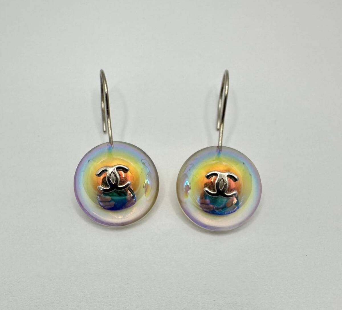 中古 CHANEL ココマーク クリア ピアス シャネル ヴィンテージ 215015拍卖