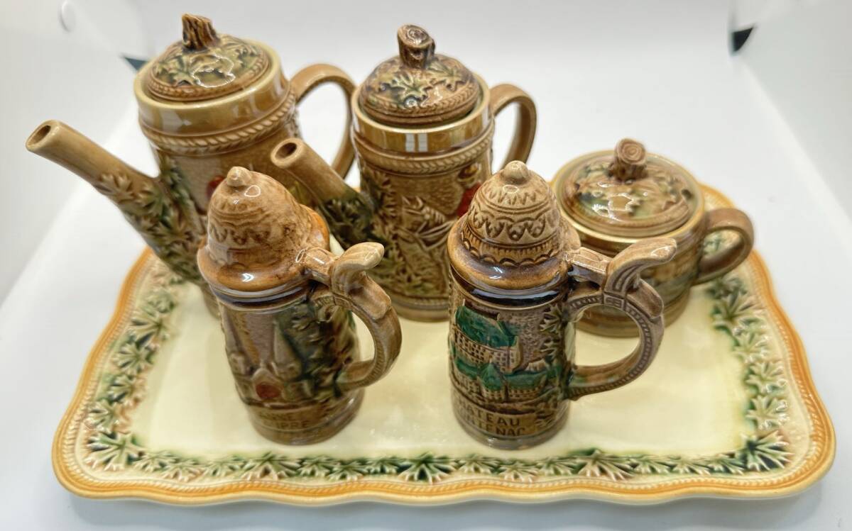 中古 SANYO JAPAN 調味料入れ 昭和レトロ 陶器セット拍卖