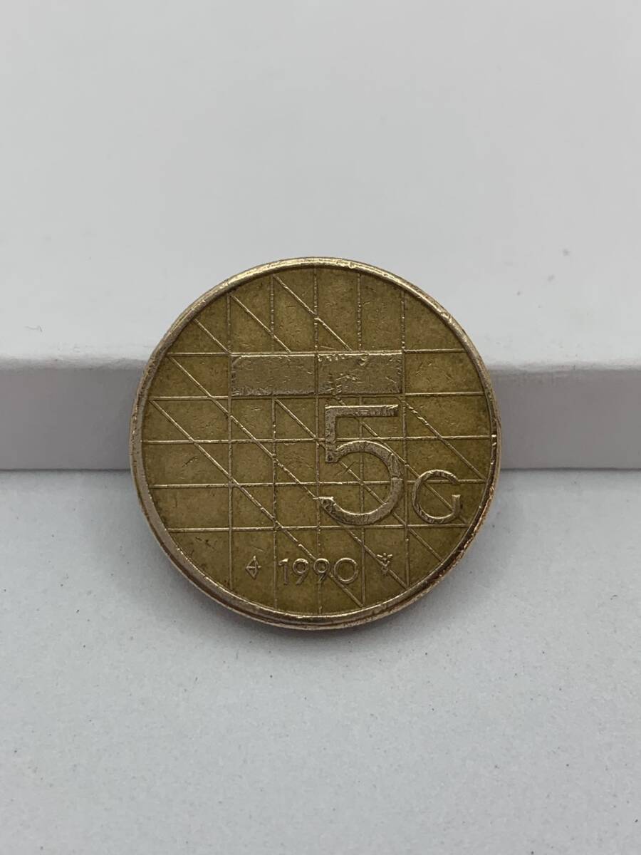 中古 オランダ 5グルデン 1990年コイン ⑤拍卖