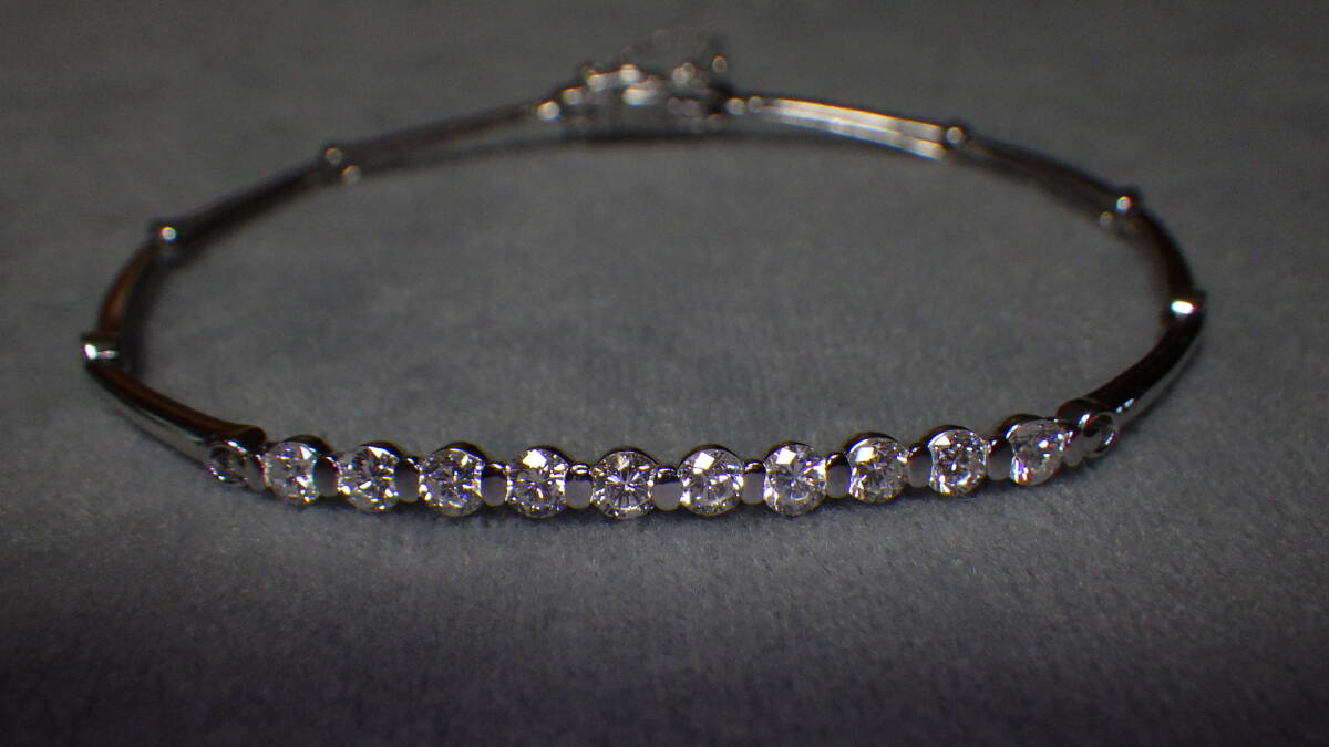 Pt900 とても綺麗なダイヤ1.05ctブレスレット 美品拍卖