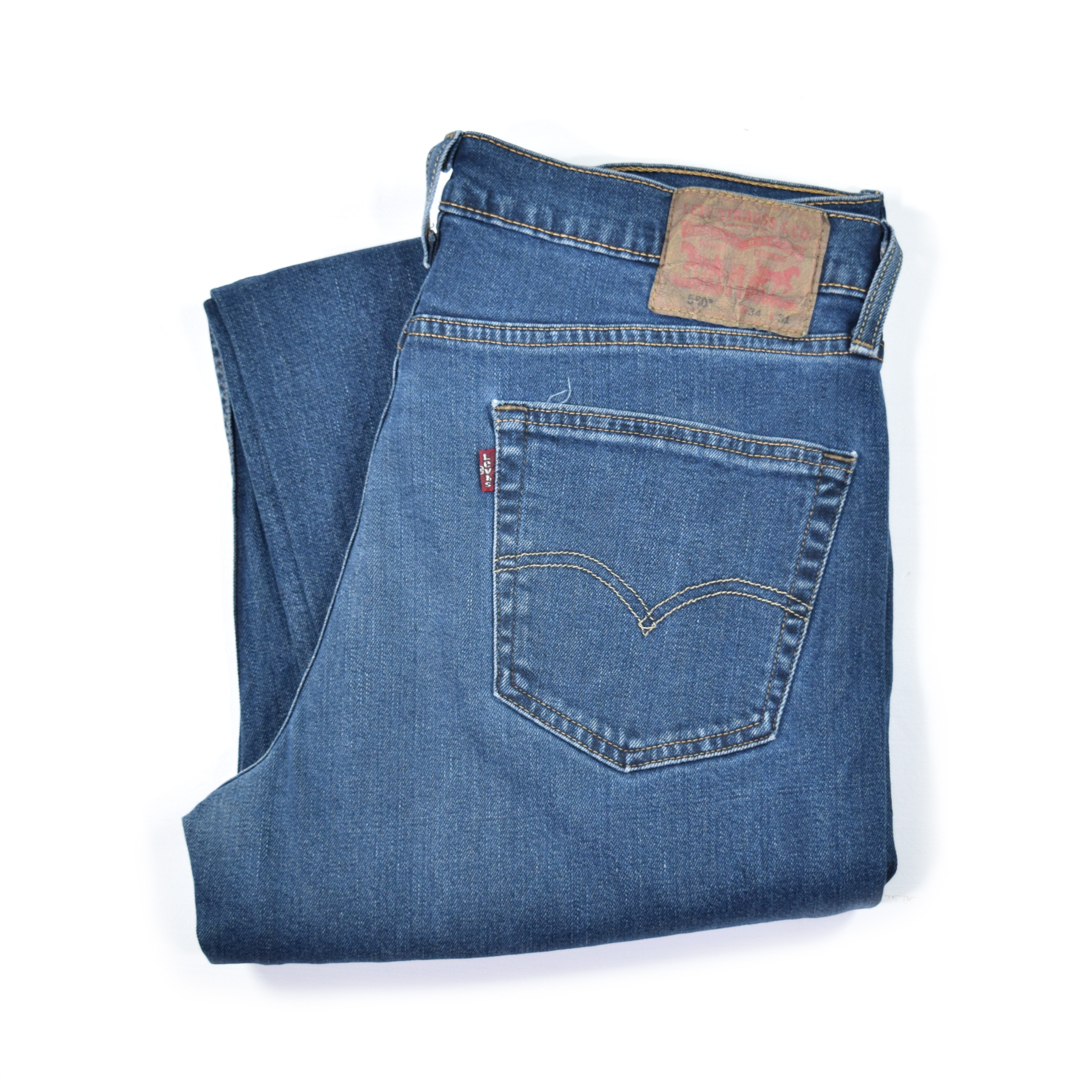 【送料無料】リーバイス 550 リラックスフィット ジーンズ デニムパンツ バギー テーパード ストレッチ Levis W35相当 古着 @EA9041拍卖