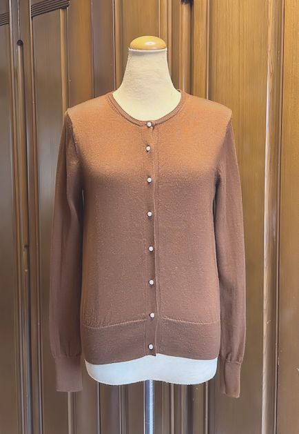値下★GREEN LABEL RELAXING ユナイテッドアローズ★パールボタン・ウール100%ニット・カーディガン・ブラウン・38/M★美品拍卖