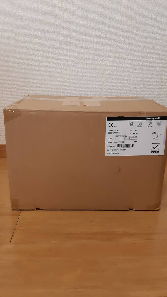 未使用品【 Honeywell / ハネウェル 】 LA132G ニトリガードプラス 耐油 保護手袋 12双×12袋 計144双 Lサイズ拍卖