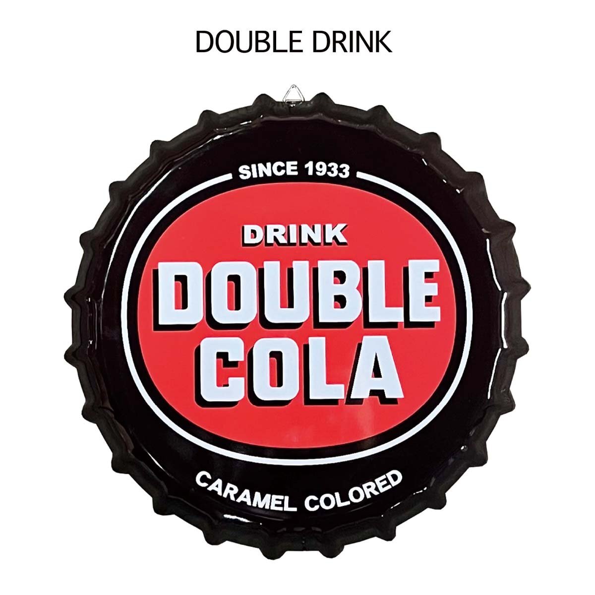 【DOUBLE COLA・ダブルコーラ】※《ボトルキャップサイン・スチール製》 アメリカン雑貨 メタルサイン ブリキ看板 61拍卖