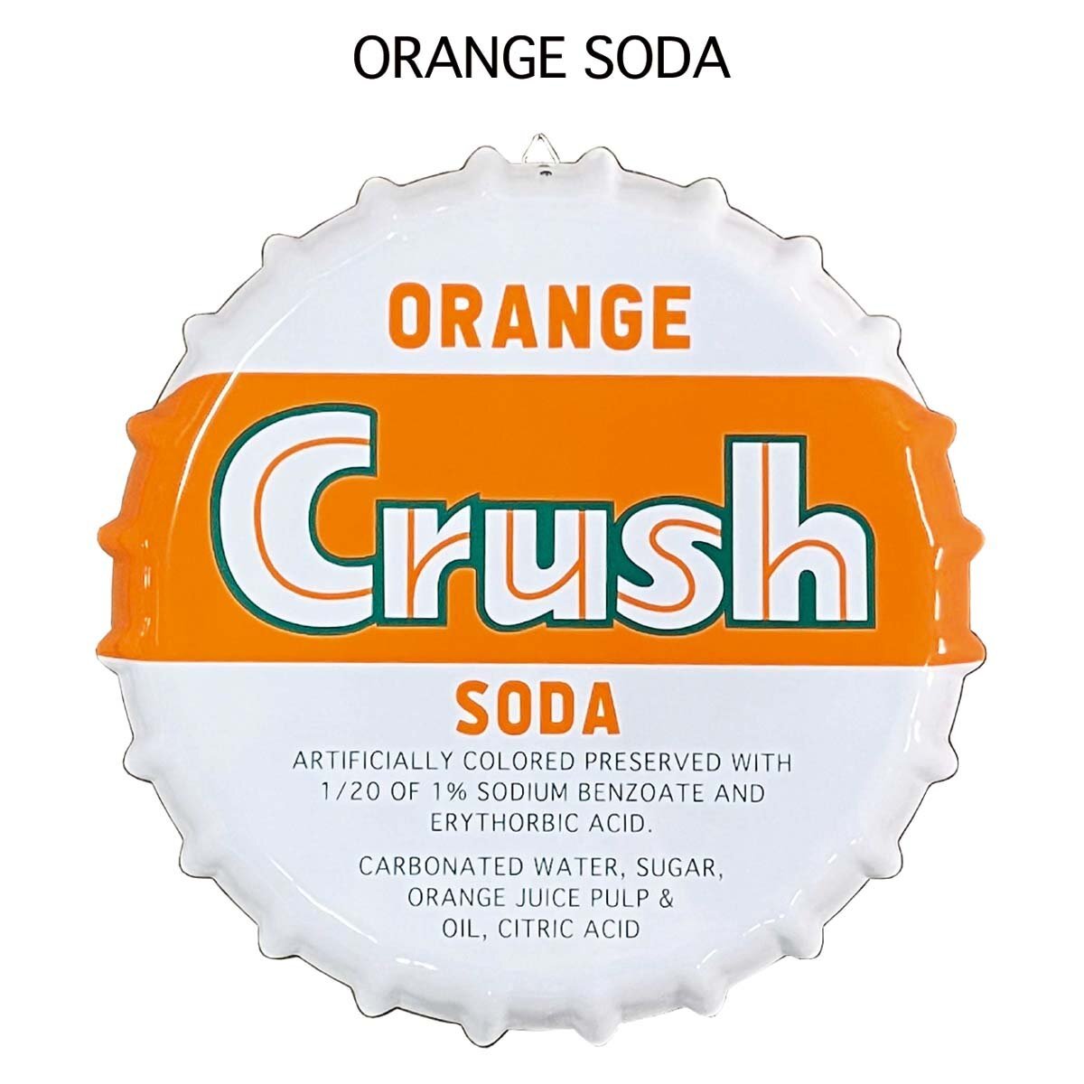 【ORANGE Crush SODA】※《ボトルキャップサイン・スチール製》 アメリカン雑貨 メタルサイン ブリキ看板 65拍卖