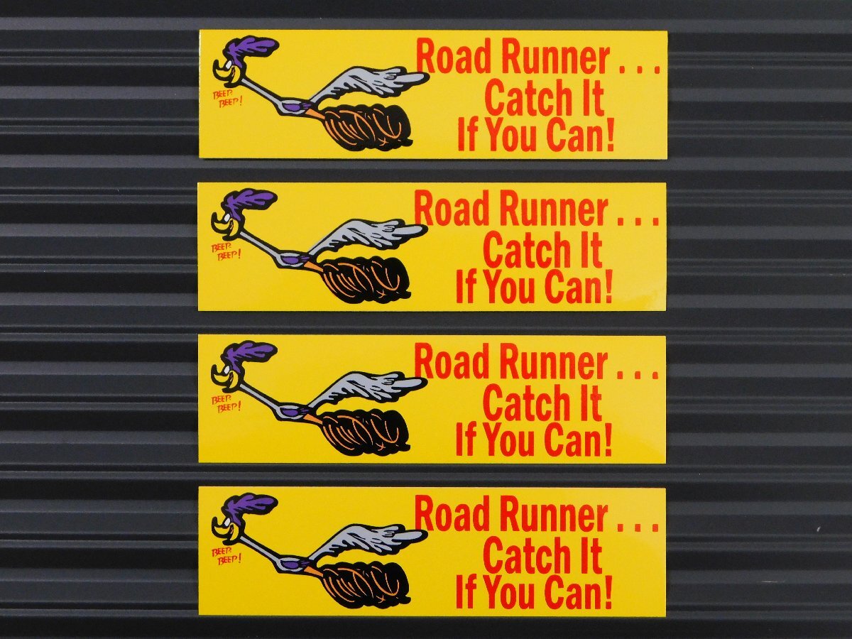 ◆送料\110◆【Road Runner・ロードランナー】※《レーシングステッカー/4枚セット》 (品番ms48) アメリカン雑貨 ガレージ拍卖