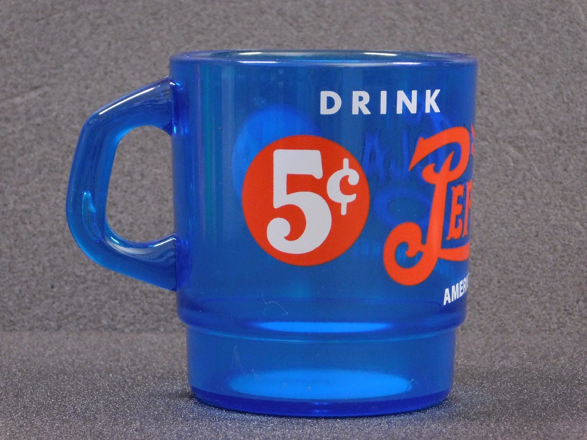 送料\390【PEPSI・ペプシ】※《スタッキングマグカップ・容量330ml / ネイビークリア》 プラスチック製 アメリカン雑貨拍卖