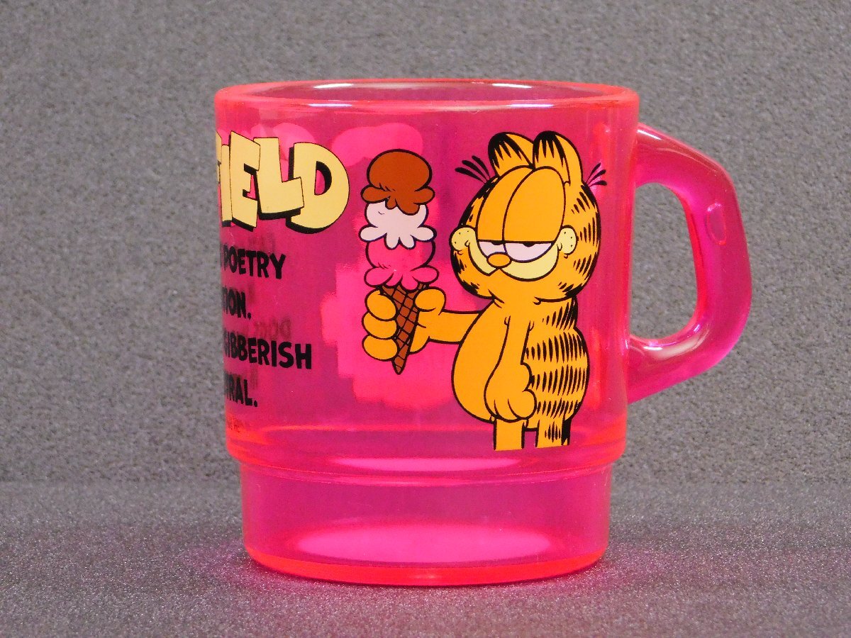◆送料\390◆【GARFIELD・ガーフィールド】※《スタッキングマグカップ・容量330ml / クリアピンク》 プラスチック製 アメリカン拍卖