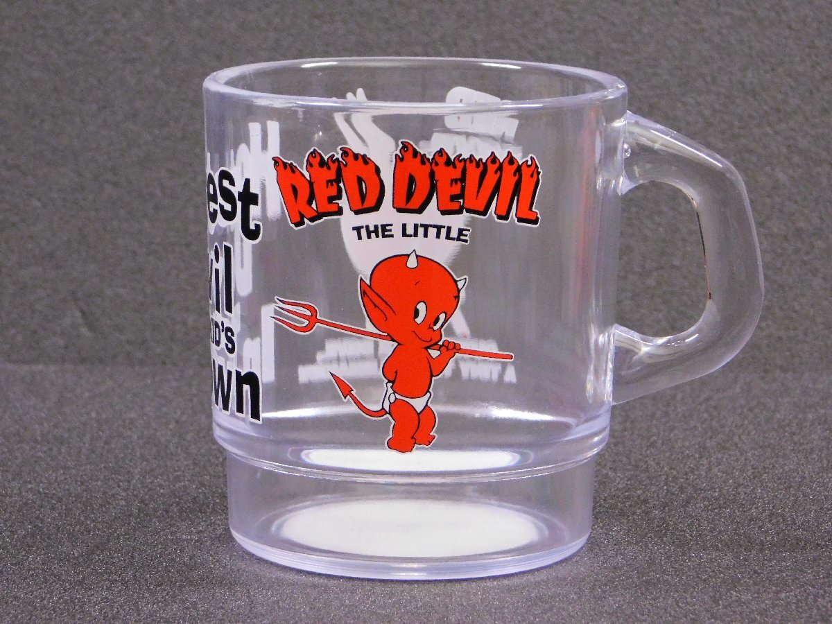 送料\390【RED DEVIL・レッドデビル 小悪魔】※《スタッキングマグカップ・容量330ml / クリア》 プラスチック製 アメリカン雑貨拍卖