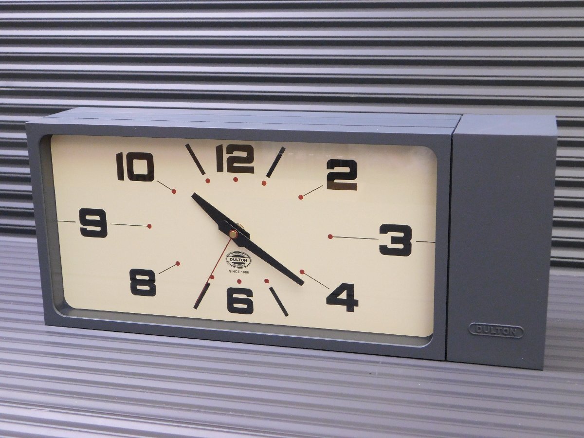 【DULTON・ダルトン】※《ダブル フェイス クロック/RECTANGLE グレー》 両面時計 レクタングル H21-0362GY拍卖
