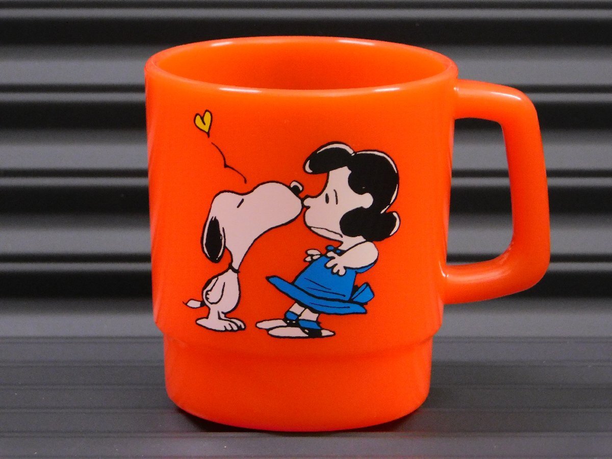 送料\290【スヌーピー】※《プラスチック マグカップS・容量230ml / レッド》 スタッキングマグ アメリカン雑貨拍卖