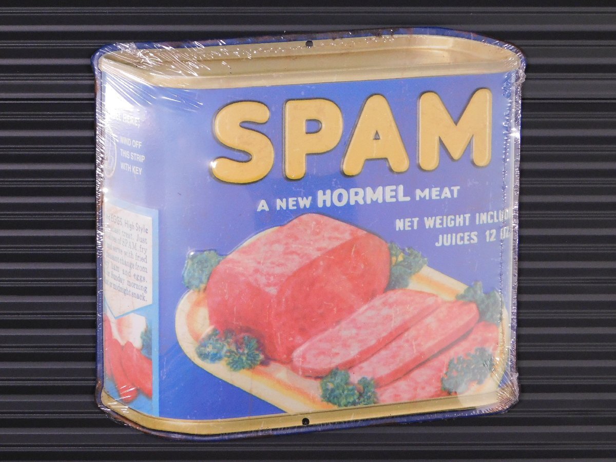 【SPAM・スパム】※《エンボスメタルサイン》 アメリカン雑貨 エンボス看板 ブリキ看板 40拍卖