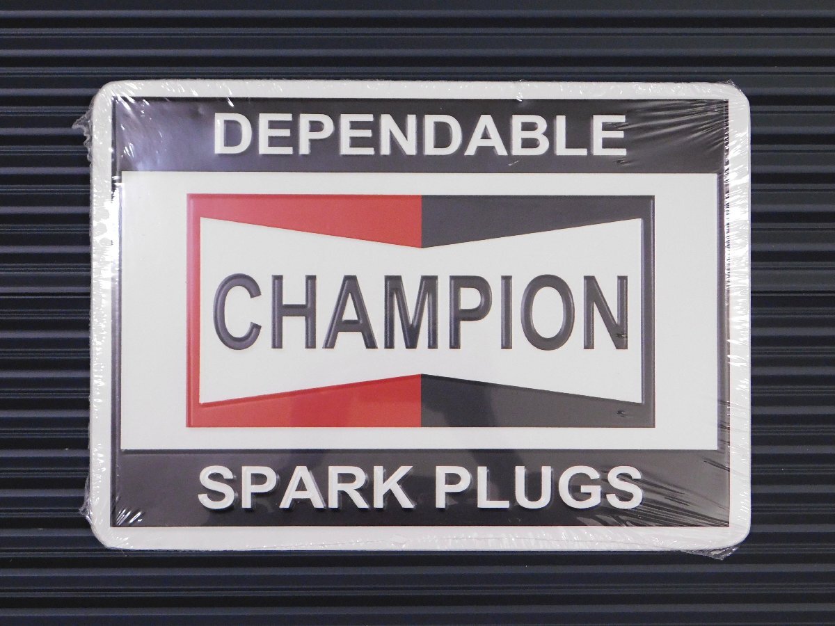 【CHAMPION・チャンピオンプラグ】※《エンボスメタルサイン》 アメリカン雑貨 エンボス看板 ブリキ看板 93拍卖