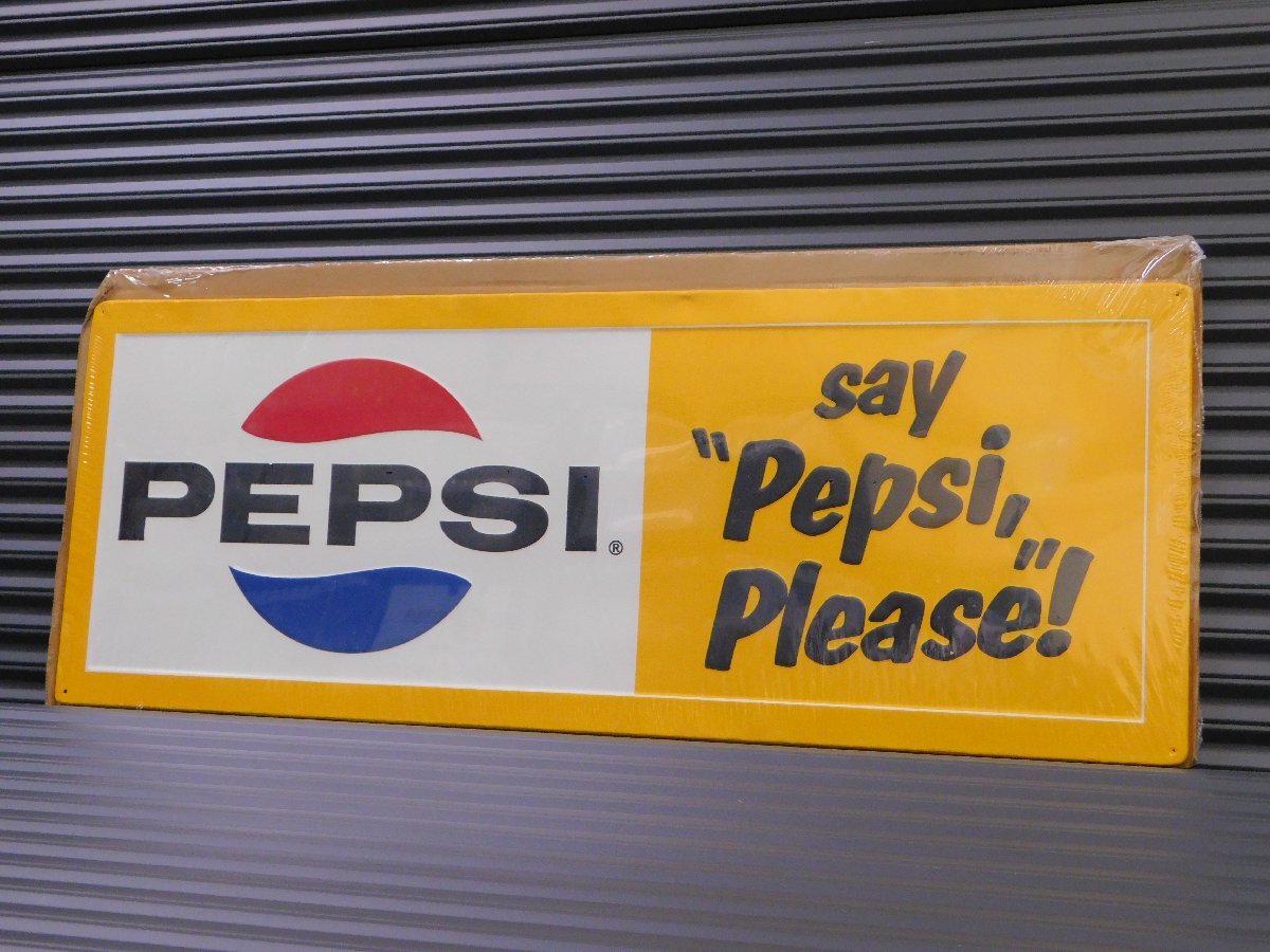 【PEPSI・ペプシ】※《エンボスメタルサイン/スクエア型》 アメリカン雑貨 エンボス看板 ブリキ看板 7拍卖