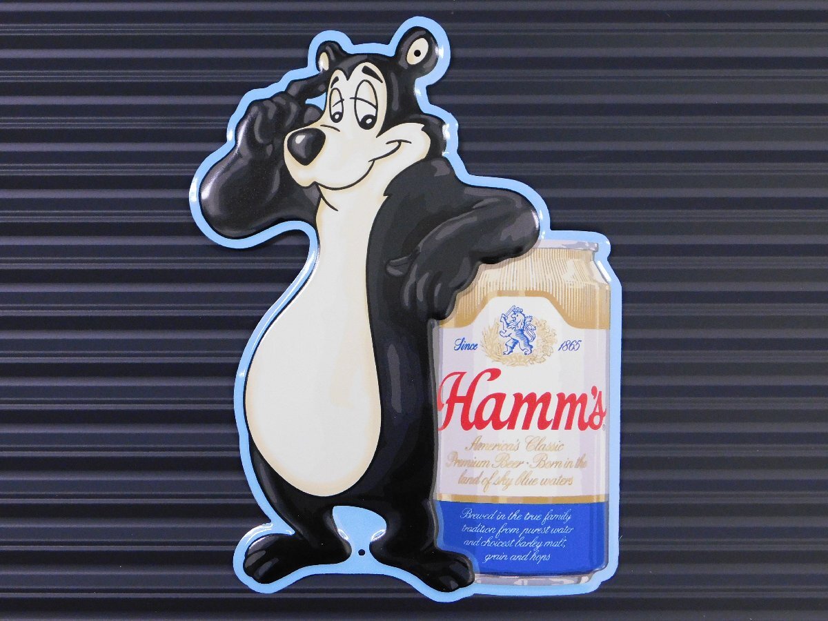 ◆送料無料◆【Hamm's Bear・ハムズビール】※《ミニエンボスメタルサイン》 アメリカン雑貨 エンボス看板 ブリキ看板 114拍卖