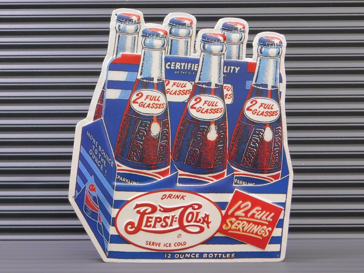 【PEPSI・ペプシ】※《エンボスメタルサイン / ボトルケース》 アメリカン雑貨 エンボス看板 ブリキ看板 6拍卖