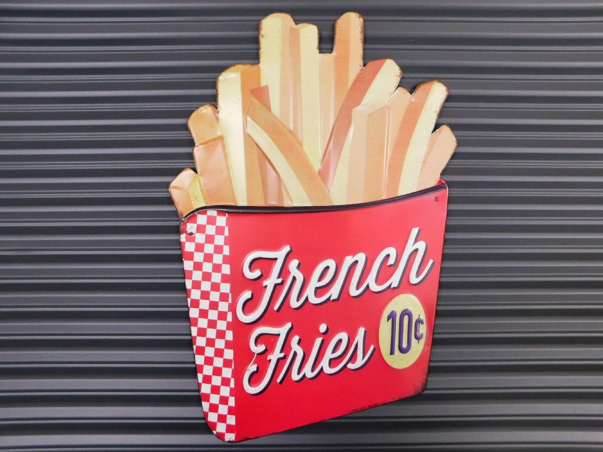 ◆送料\185◆【フライドポテト】※《エンボスメタルサイン》 アメリカン雑貨 エンボス看板 ブリキ看板 37拍卖