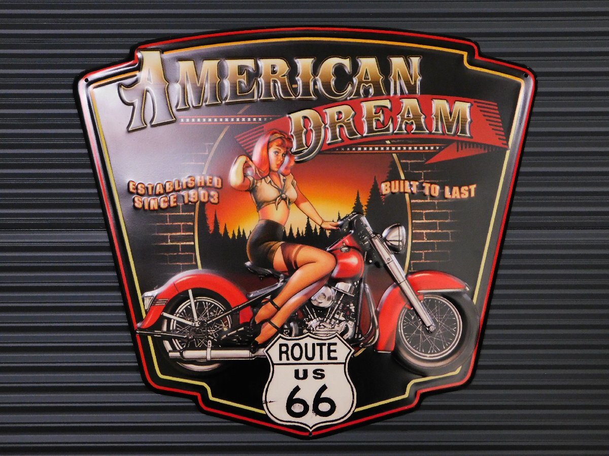 【AMERICAN DREAM】※《エンボスメタルサイン》 ガレージ アメリカン雑貨 エンボス看板 ブリキ看板 91拍卖