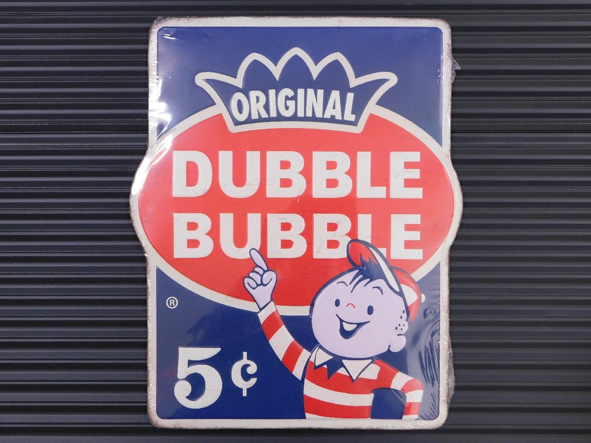 【DUBBLE BUBBLE・ダブルバブルガム】※《エンボスメタルサイン》 アメリカン雑貨 エンボス看板 ブリキ看板 97拍卖