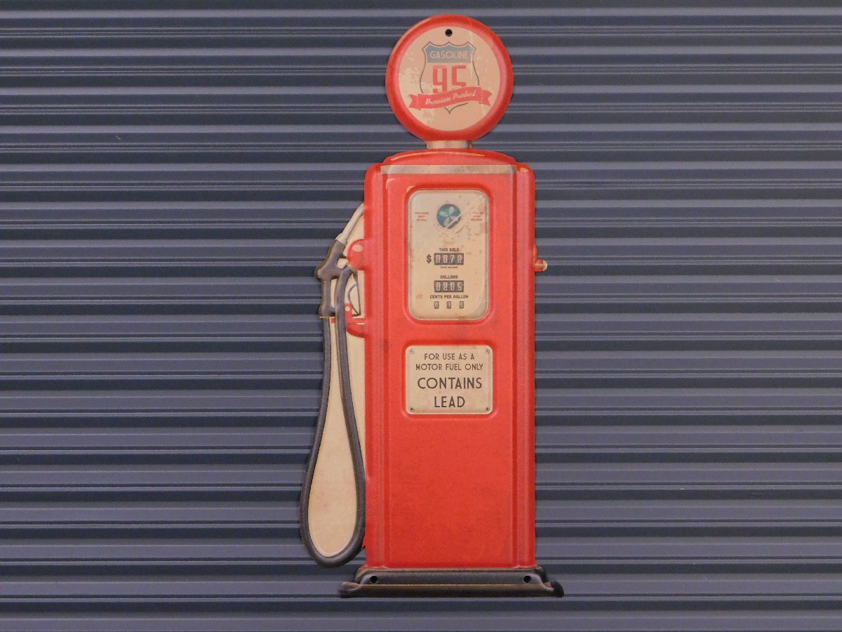 ◆送料\185◆【 GASOLINE STATION・ガソリンスタンド】※《エンボスメタルサイン》 アメリカン雑貨 エンボス看板 ブリキ看板 112拍卖