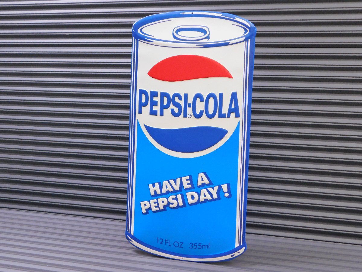 【PEPSI・ペプシ】※《エンボスメタルサイン / 缶型》 アメリカン雑貨 エンボス看板 ブリキ看板 4拍卖