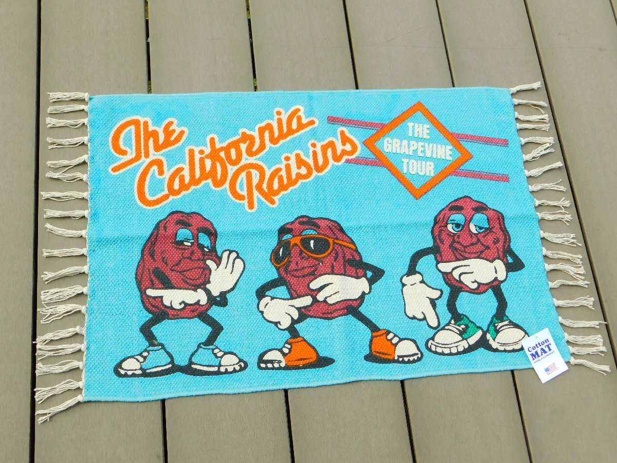 ◆送料無料◆【California Raisin・カリフォルニアレーズン】※《コットンマット・500×700mm / ライトブルー》 アメリカン雑貨拍卖