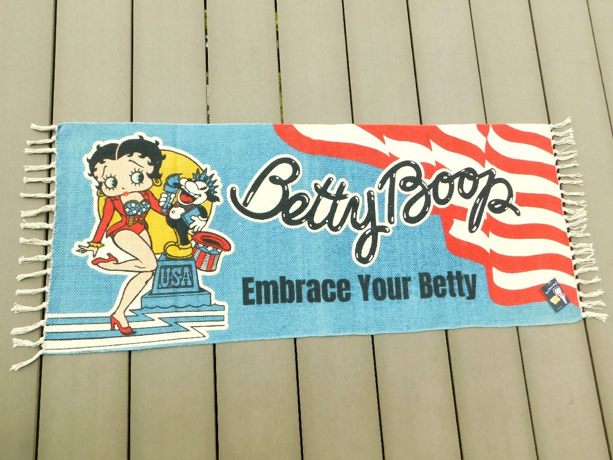 【Betty Boop・ベティちゃん】※《ロングコットンマット・500×1200mm / USA》 アメリカン雑貨 優しい肌触り拍卖