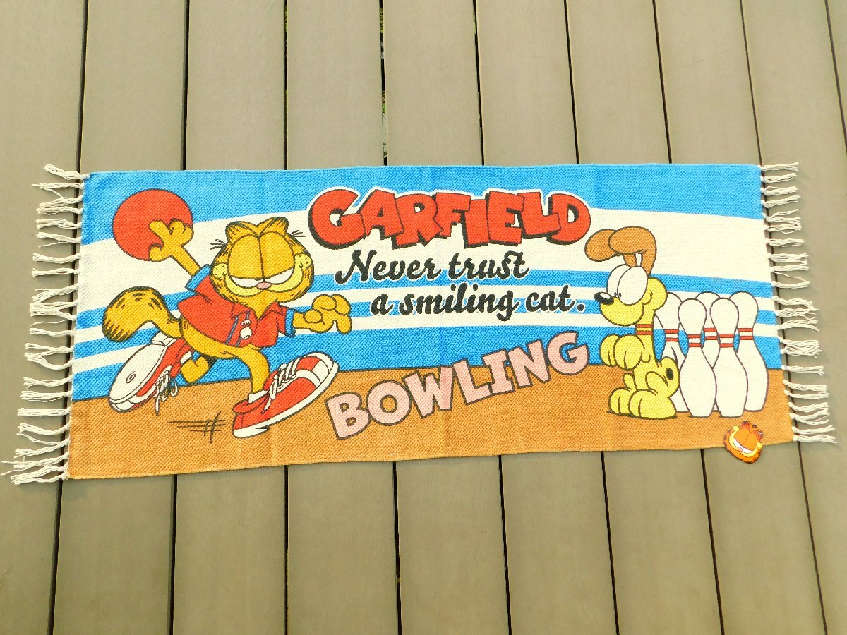 【GARFIELD・ガーフィールド】※《ロングコットンマット・500×1200mm / ボーリング》 アメリカン雑貨 優しい肌触り拍卖