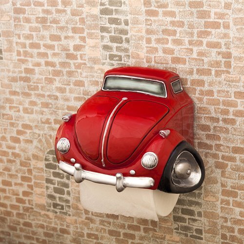 ◆送料\600◆【ビートル】※《トイレットペッパーホルダー/レッド》 アメリカン雑貨 レトロカー カーヘッド 拍卖