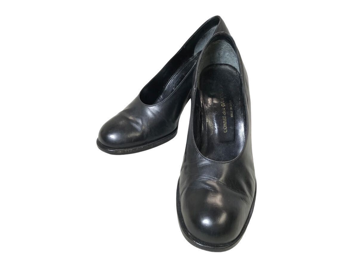(D) COMME des GARCONS コムデギャルソン レザー ヒール パンプス 24 ブラック シューズ (ma)拍卖