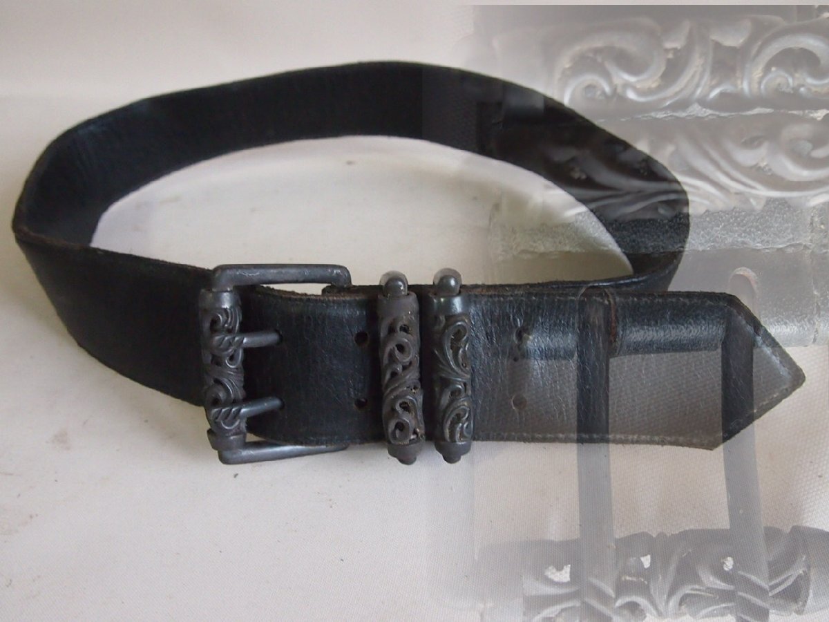 希少 90’s OLD シルバーホース SILVER HORSESスターリングシルバー sterling silver バックル牛皮ベルト 検 クロムハーツ拍卖