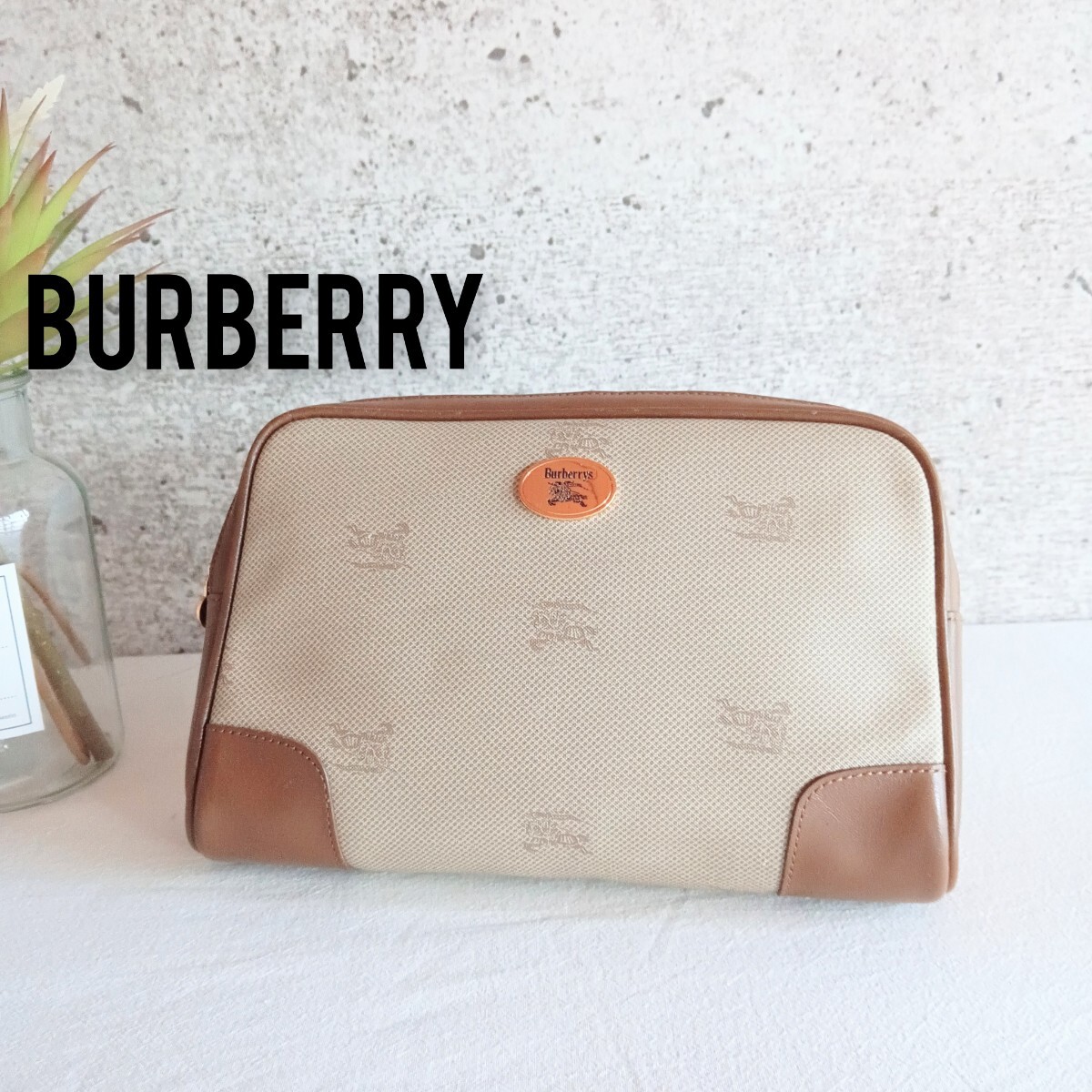 美品 バーバリー Burberrys ヴィンテージ クラッチバッグ セカンドバッグ OLD オールド クラシック 鞄 ベージュ レディース メンズ拍卖