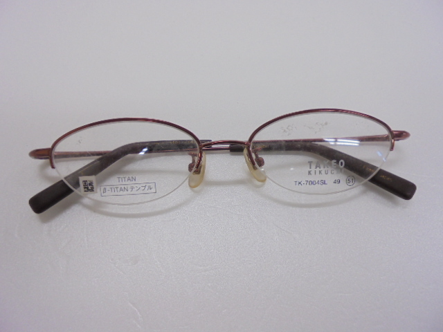 【KCM】glas-70★展示品★【TAKEO KIKUCHI/タケオキクチ】メガネフレーム ハーフリム TK-7004SL 51□17-142 チタン 眼鏡/めがね拍卖