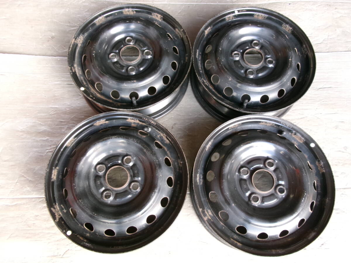 【ダイハツ】ミライース(LA350S,LA360S) 純正スチールホイール 13x4J 4-100 +40 ハブ54☆4本セット 41202-10拍卖