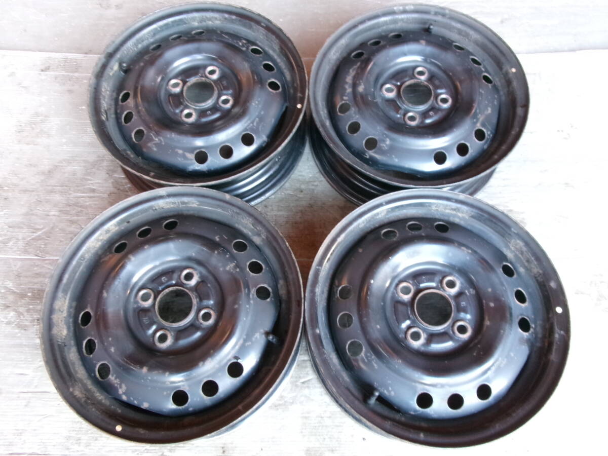 【ダイハツ】タント ムーヴコンテ ラテ ミライース ジーノ 純正スチールホイール 14x4.5J 4-100 +45 ハブ54☆4本セット 41223-10拍卖