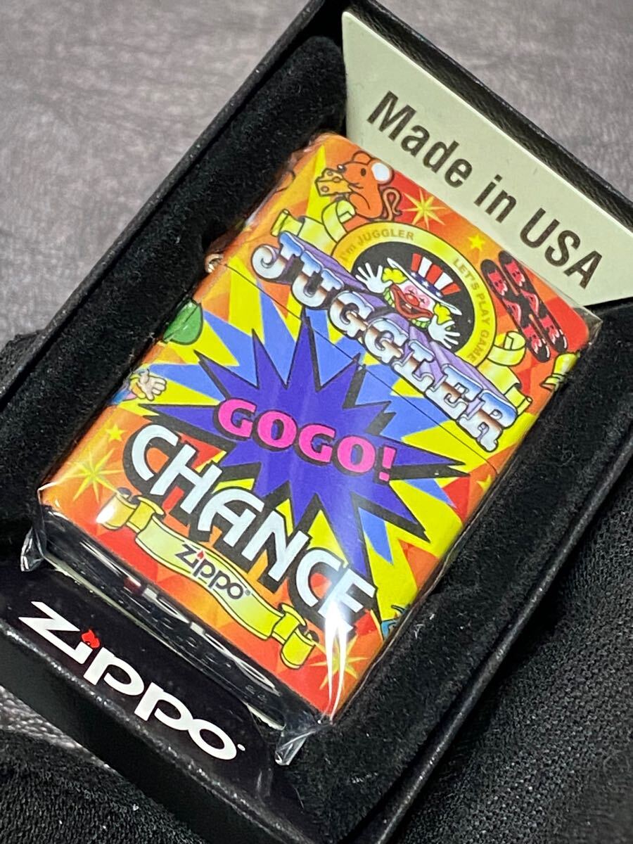 zippo ジャグラー フルカラー 5面加工 レッド 希少モデル 2022年製 GO GO CHANCE JUGGLER ケース 保証書付き拍卖