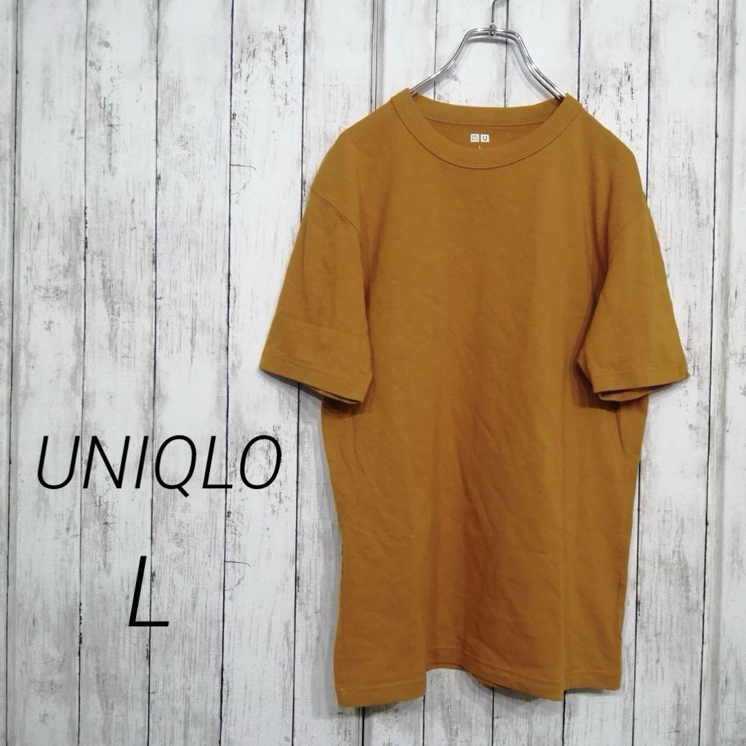 UNIQLO ユニクロ メンズ クルーネック Tシャツ 半袖 L ブラウン 19拍卖