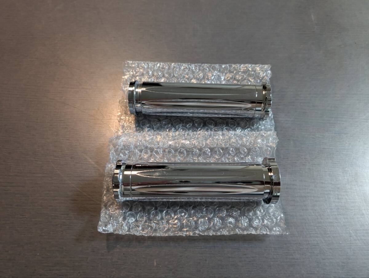 メーカー不詳 ハーレー用メッキグリップ 電子スロットル用 ■ジャンク品■ 拍卖
