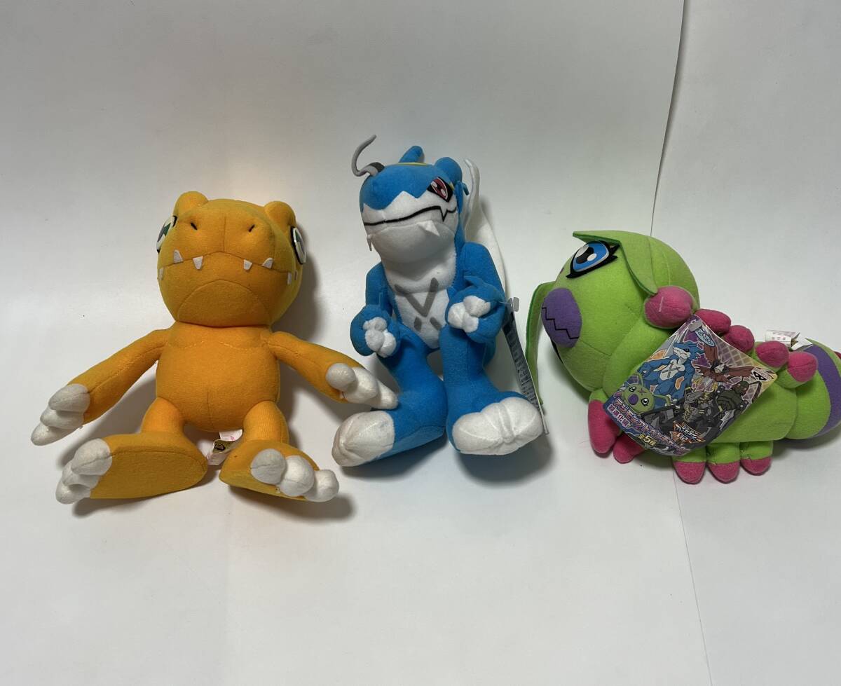 未使用品 タグ付 バンプレスト デジモンアドベンチャー02 アグモン エクスブイモン ワームモン ぬいぐるみ 3体セット拍卖