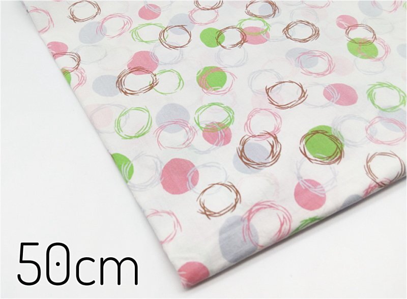 【50cm】北欧風 ドット水玉柄 ホワイト 白★綿 コットン シボ★ハギレ 生地 布 カットクロス 手芸 裁縫 入園 入学 シンプル 手書き風拍卖